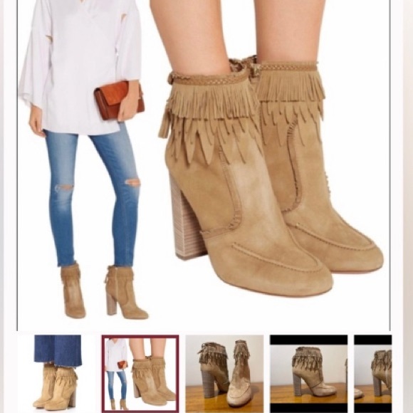 Aquazzura Tiger Lilly Suede Fringe Boots! - Picture 3 of 6